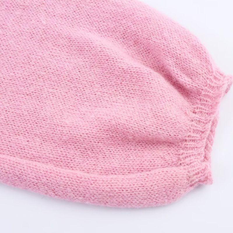 Kaslead New Women Clothes Western Style Fashion Simple and Versatile Fresh Solid Color Knit Cardigan