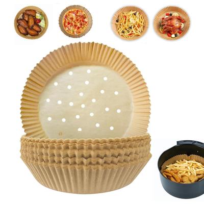 TVETE Steamer Tart Mold Steaming Perforated 16cm Inner for Chinese Disposable Steamer Air Fryer Parchment Heat Cooking Sheet, Paper, [50 Sheets],