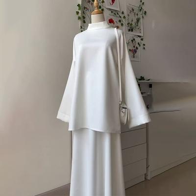 2025 European and American Amazon Cross-border Women's New Elegant and Sophisticated Comfortable Loose Casual Solid Color Suit Dress