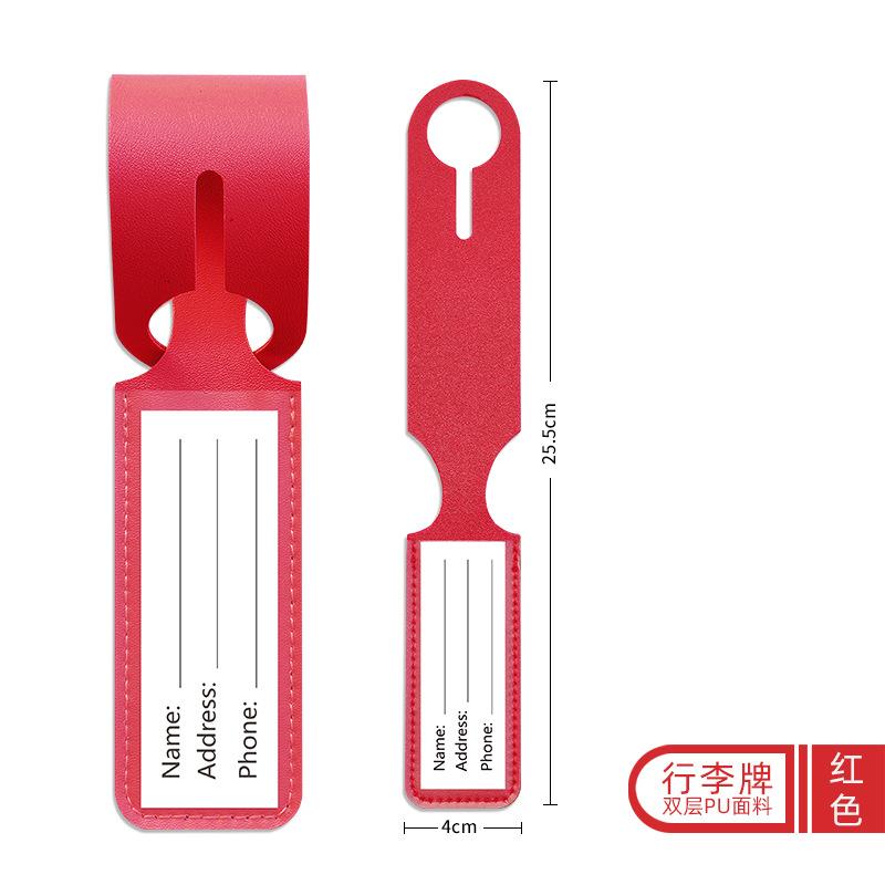 Fashion Cute Luggage Tag PU Anti Loss Travel Luggage Tag Solid Color Luggage Tags Suitcase Tag ID Name Label Travel Accessories