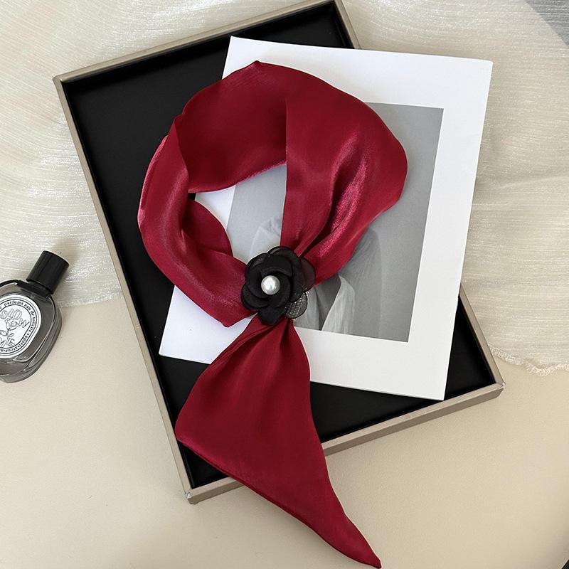 

Модный маленький шелковый шарф женский шейный платок бандана женский маленький шарф для ушей корейский стиль галстук сумка повязка на голову украшение шейный платок