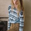 Elssibeui Stripe Collar Pullover [2Colors]