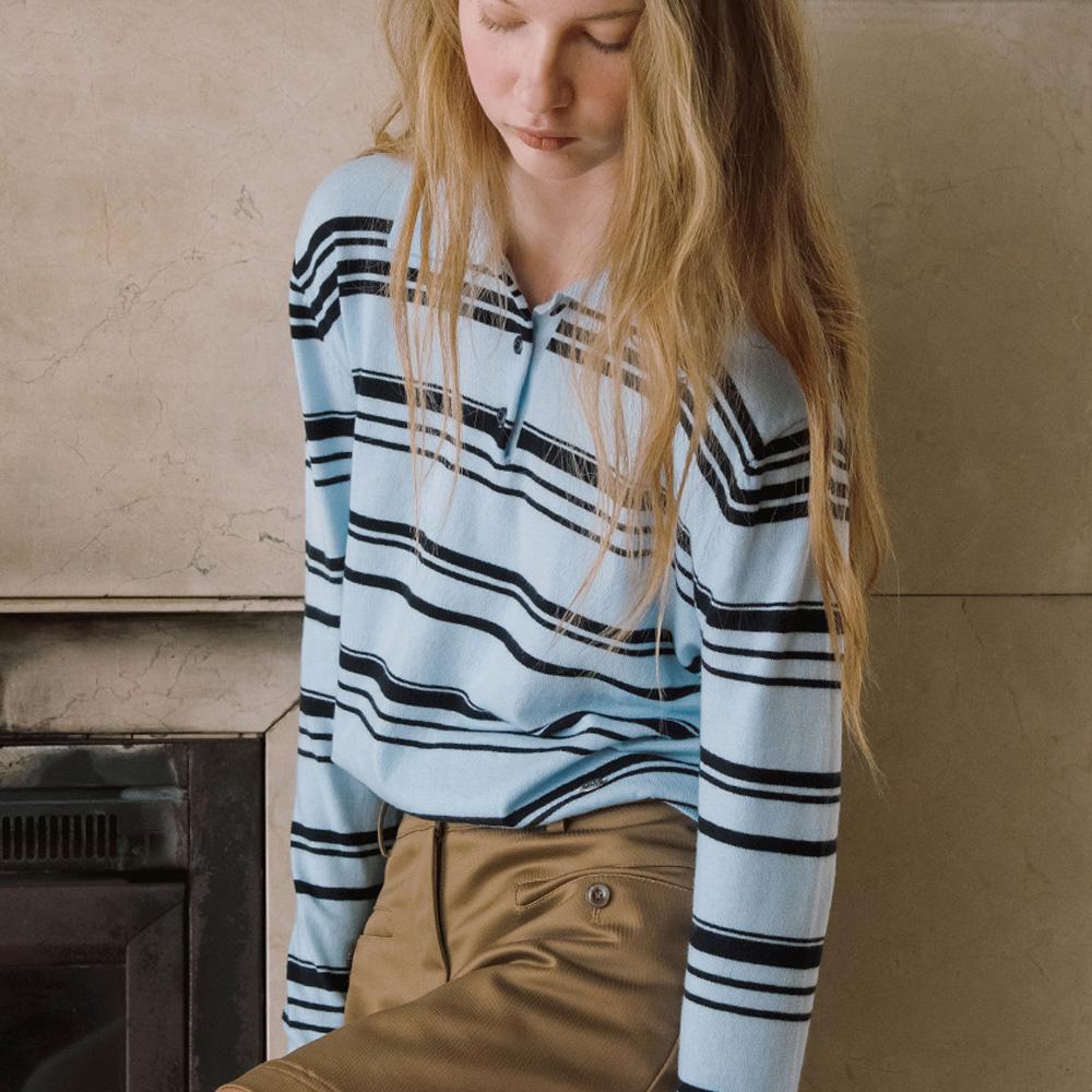 Elssibeui Stripe Collar Pullover [2Colors]