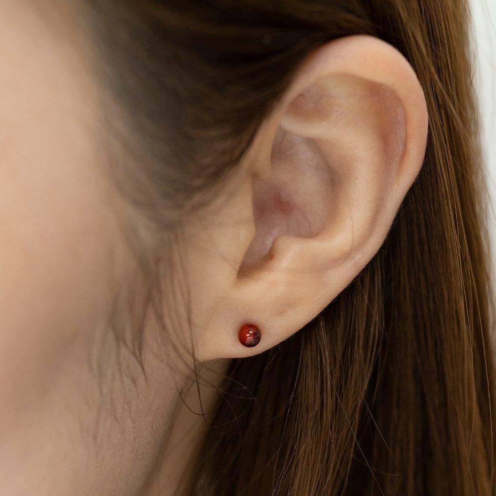 (Silver 925) Jamstone Simple Earrings Ec3242 Type 6