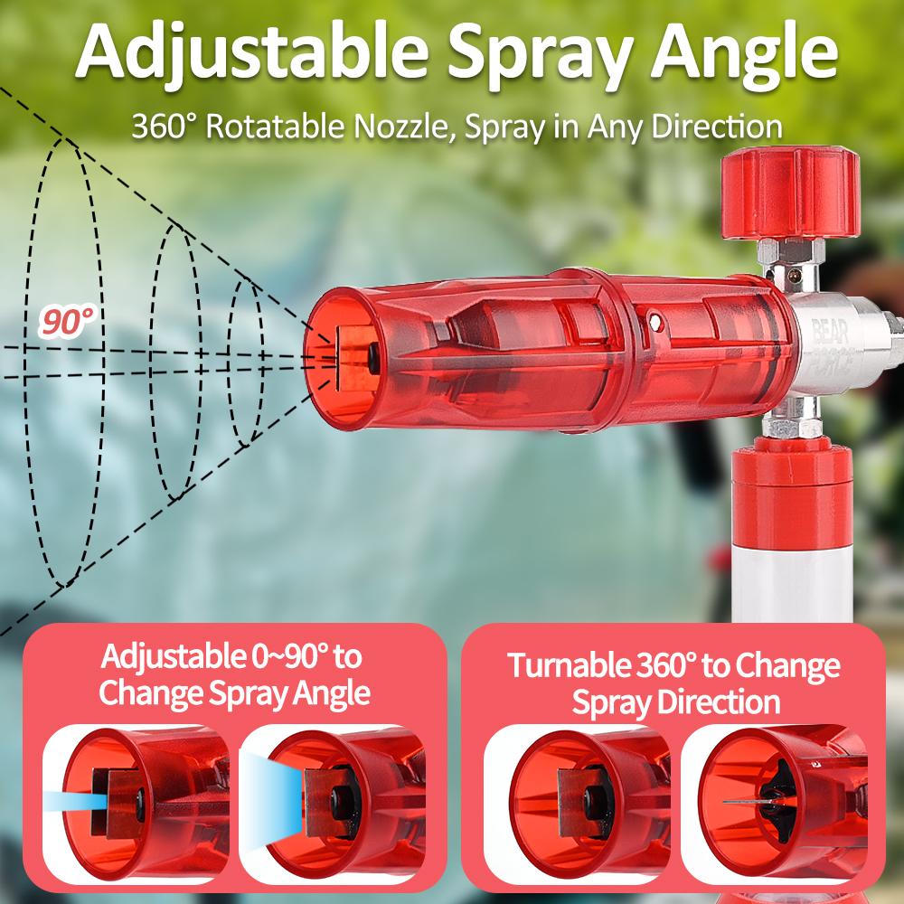 BEAR FORCE Mini Schaumkanone Pro mit Magnetfuß und 1/4 Schnellanschluss, Autowaschseifenspender für dicken Schaum