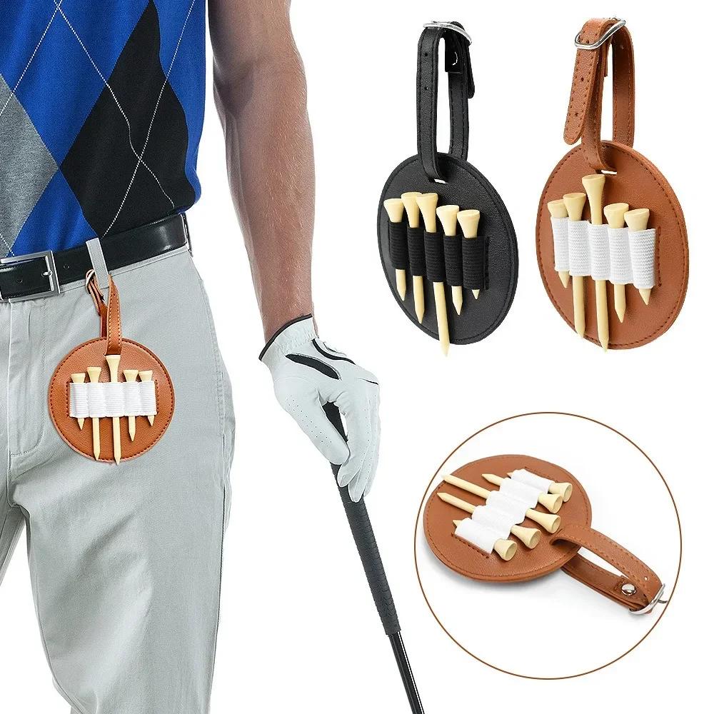 1 STuks Leer Dubbelzijdig Golf Tees Draagbare Opbergtas Meerdere Holsters voor Golf Green Fork Houders en Taille-hangende Tees