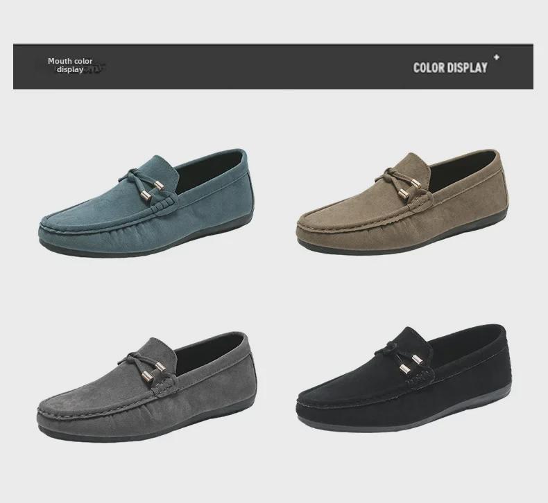 Herren-Schlupfschuhe aus Leder mit weicher Sohle, Frühjahr 2024