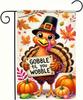 Happy Thanksgiving Garden Ag 12 X 18 Double Sided Thanksgiving Turkey Fall Ag Pumpkin Decorative Gobble Gobble Garden ZZU