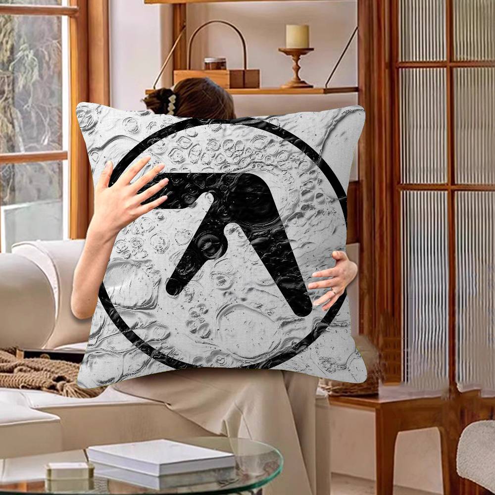 Punk Aphex Twin Logo Cushion Cover Pillowcase Upholstery Sofa Throw Pillow Home Decor Pillowcas
