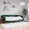 VidaXL Daybed with Mattress Dark Green 100x200 Cm Velvet 3197048
