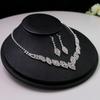 Stil Strass Damen Halskette Hängeohrringe Braut Hochzeit Schmuckset Wassertropfen Ohrringe