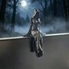Gothic Style Sitting Pose Lady Sculpture 3D Printed Hooded Woman Statue  Home Decor