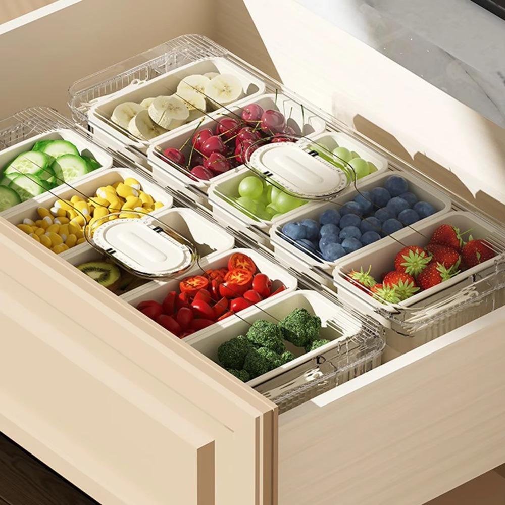 Detachable Fresh Iced Box 5 Grid Fridge Fruit Box Multifunction Ice Fruit Tray