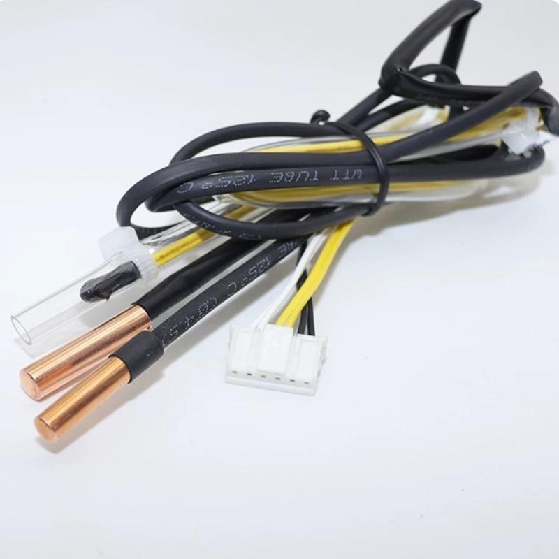 Set di sonde termistore per climatizzatore da esterno con sensori di resistenza da 15K 20K 50K, punte in rame, sonda in vetro, cavo con connettore a sei pin