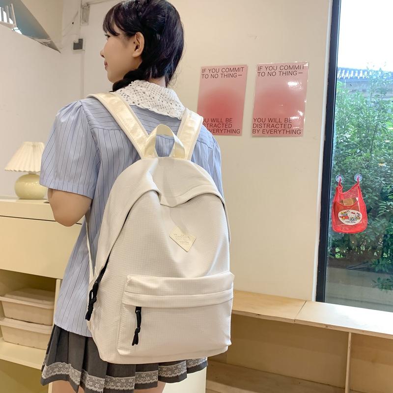 Schoolbag Backpack Student School Bag Simple Versatile Foreign Style Backpack Large Capacity Casual Versatile Backpack Middle and High School Students