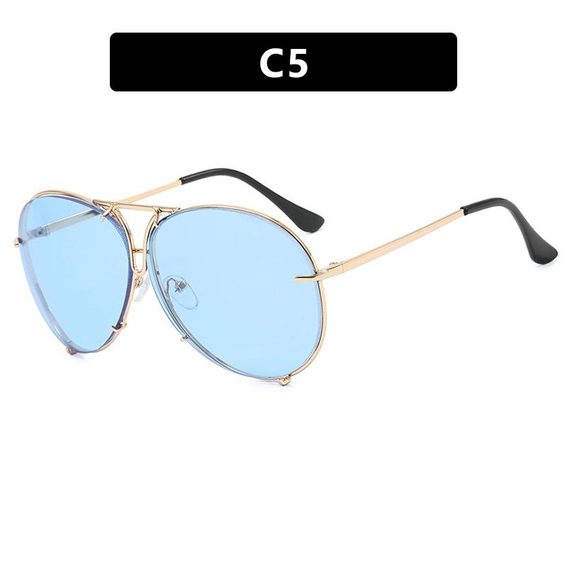 Twisted Snake Leg Gradient Sunglasses for Men Women Luxury Rimless Rectangular Sun Glasses Outdoor UV400 Summer Travel Eyewear