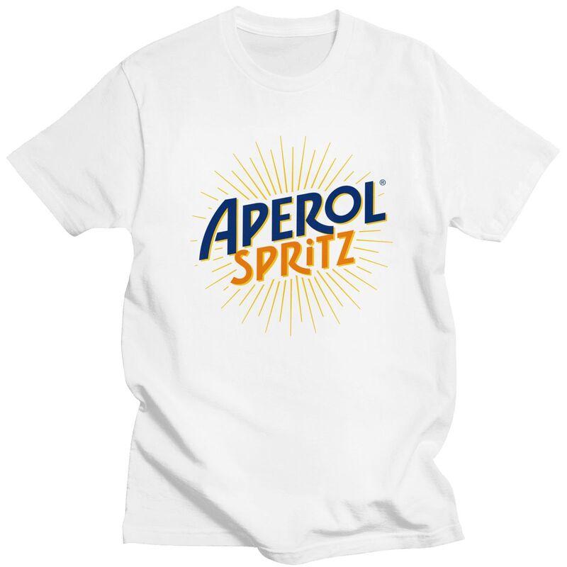 Custom Vintage Cocktail Drink Orange Spritz Aperols Tshirts for Men Short Sleeves T Shirt Cool Tshirts Slim Fit Pure Cotton Tee