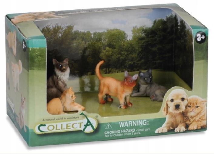 Figurki koty zestaw 4 sztuki - collecta - 89142 pudełko prezent
