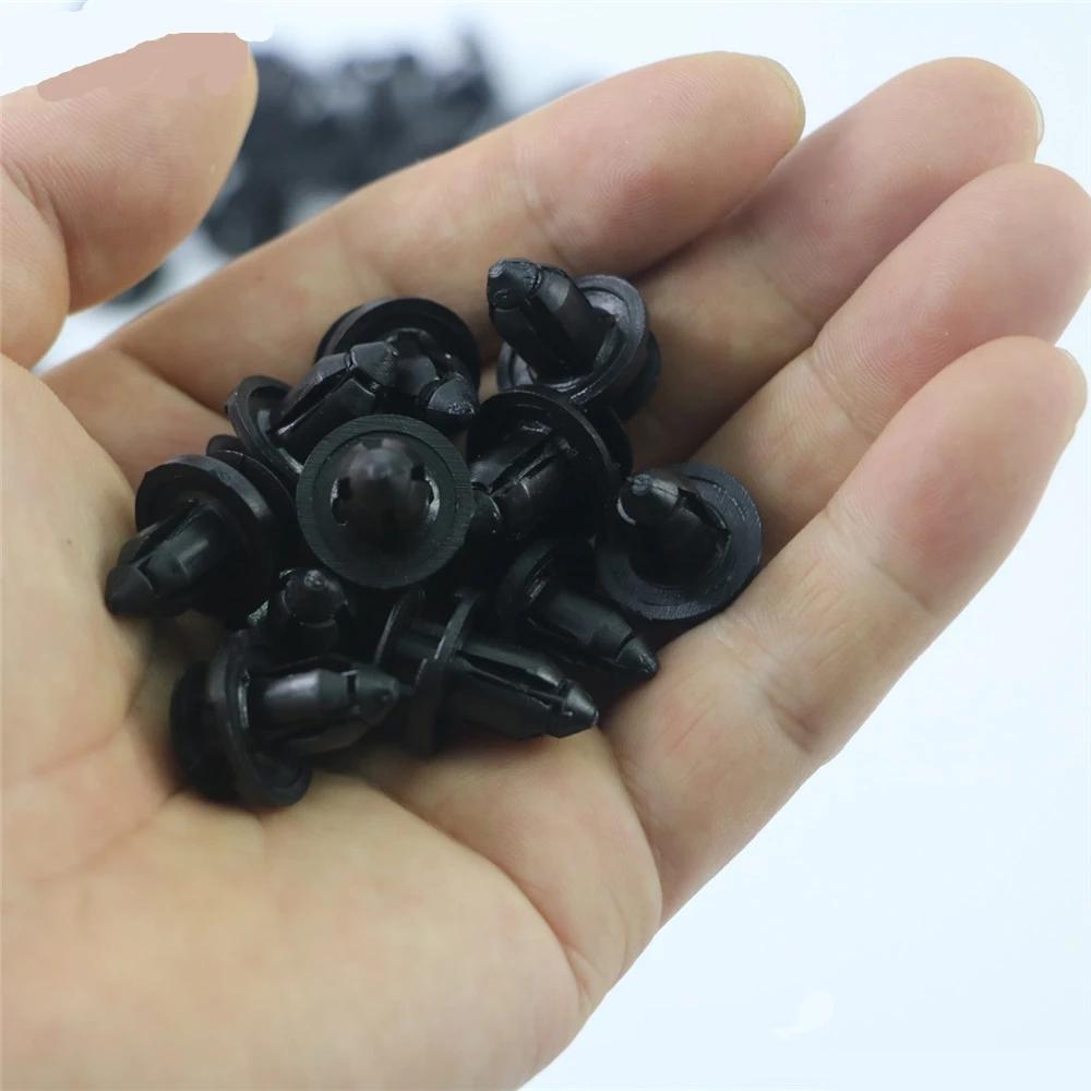 10/20/50ks 8mm Průměr 8mm Černá Vozidlo Nárazník Panel dveří Obložení blatníku Svorky Držák Plastové Spojovací prvky pro automobily Nýty Svorky