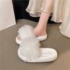 Mesh Casual Pearl Cool Slippers Women's Summer Wear Small Soft Bottom Comfortable Height Increase Fairy Style One-word Slippers