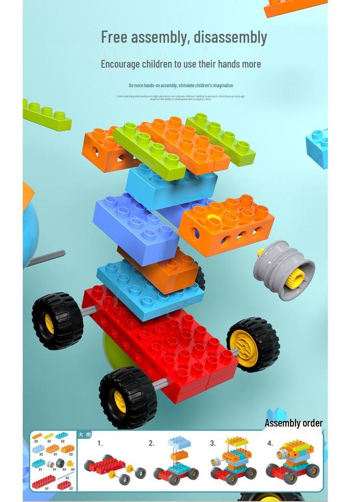 Large Particle Building Blocks - Educational Robot and Vehicle Assembly Toy for Kids and Toddlers
