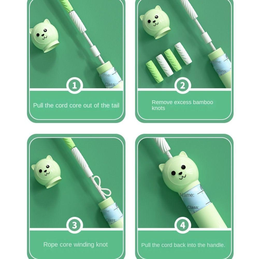 2.8m Segmented Fitness Jump Rope Bamboo Joint Sports Rope Soft Bead Skipping Rope Home Exercise