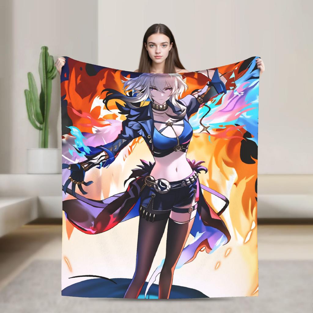 Chisa Wuthering Wave Galbrena Decke Warm Weich Flauschig Plüsch für Couch Sessel Sofa Bett Dekorative Flanell Tagesdecke Bettbezug