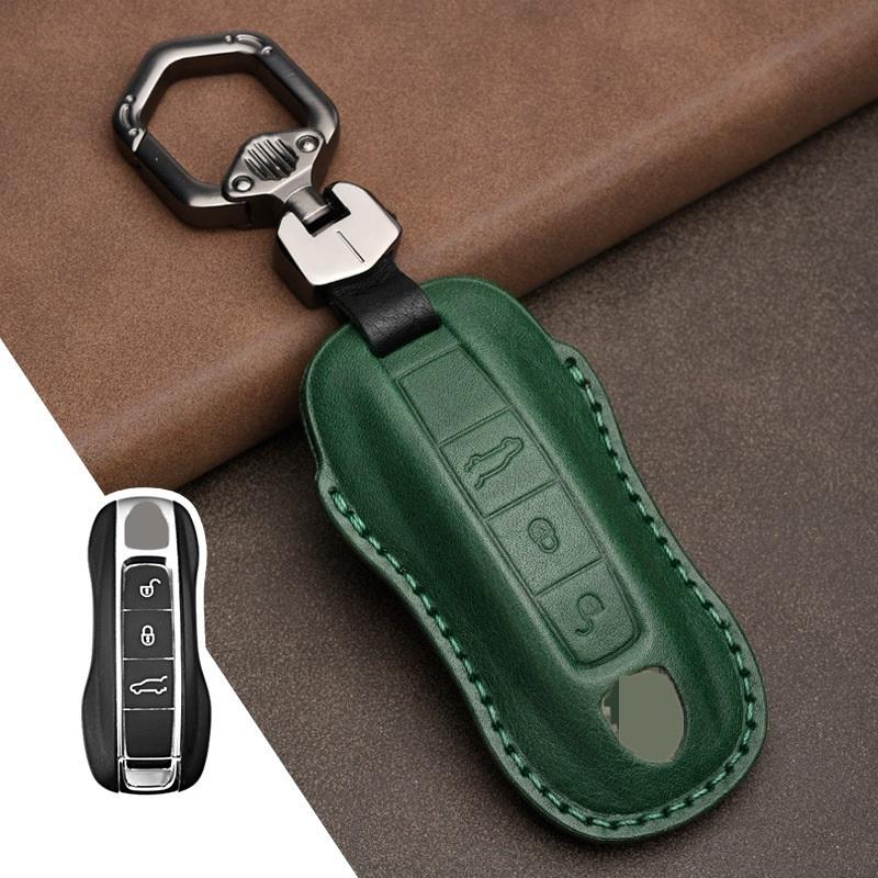 1Pcs Genuine Leather Car Remote Key Fob Case Key cover for Porsche Panamera 2017-2021 Cayenne 2018 2019 2020 2021