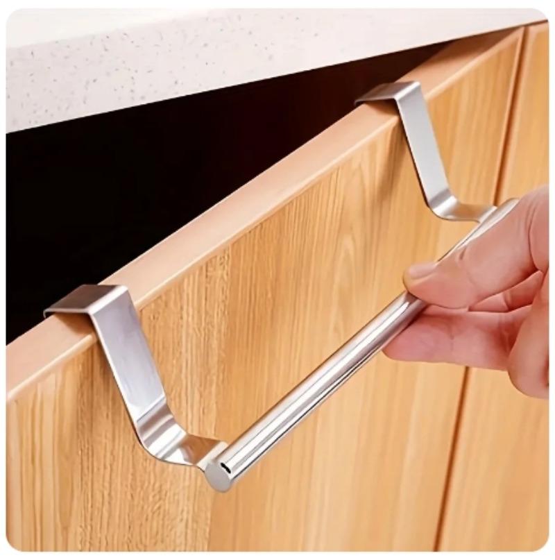 Stainless Steel Towel Rack Over Door Bar Storage Organizer Bathroom Kitchen Cabinet Door Hanging Towel Rack