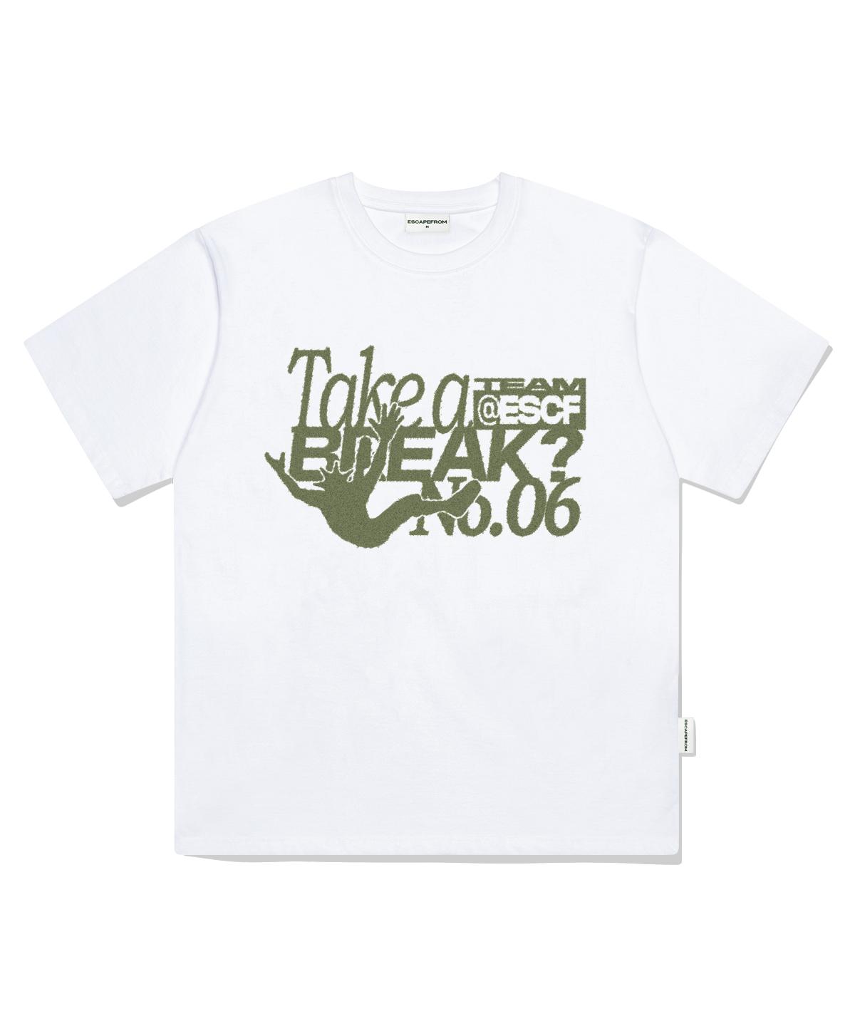 Escape From 06 Break Print Oversized Short Sleeve T-Shirt White L