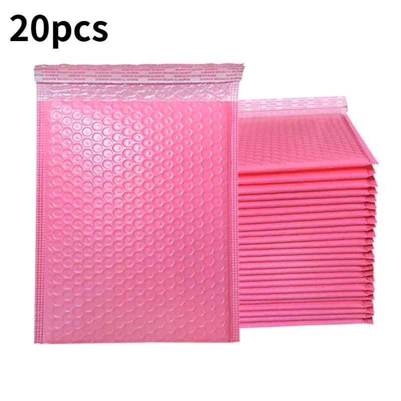 Партия из 20 шт. Черные Почтовые Конверты из Пеноматериала Самоклеящиеся Конверты для Рассылки Упаковочные Конверты с Пузырчатой Пленкой Почтовые Упаковочные Пакеты 15*20cm розовый