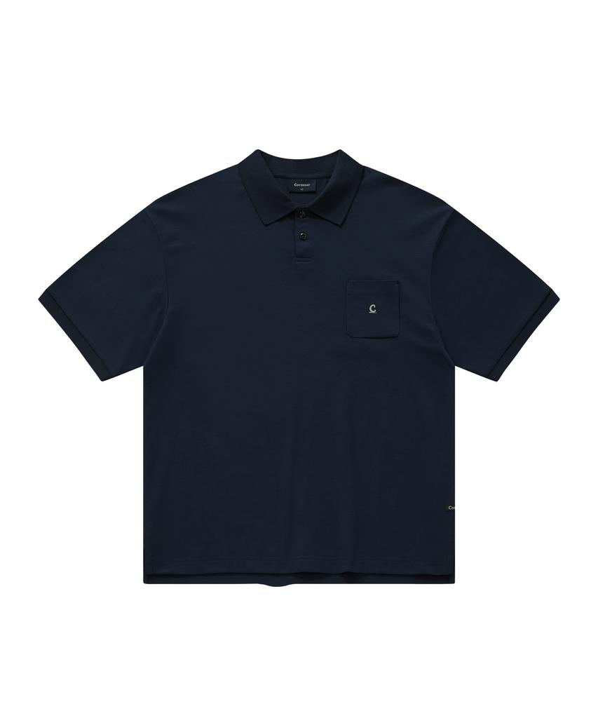 COVERNAT Signature Symbol Pocket Polo Shirt Navy