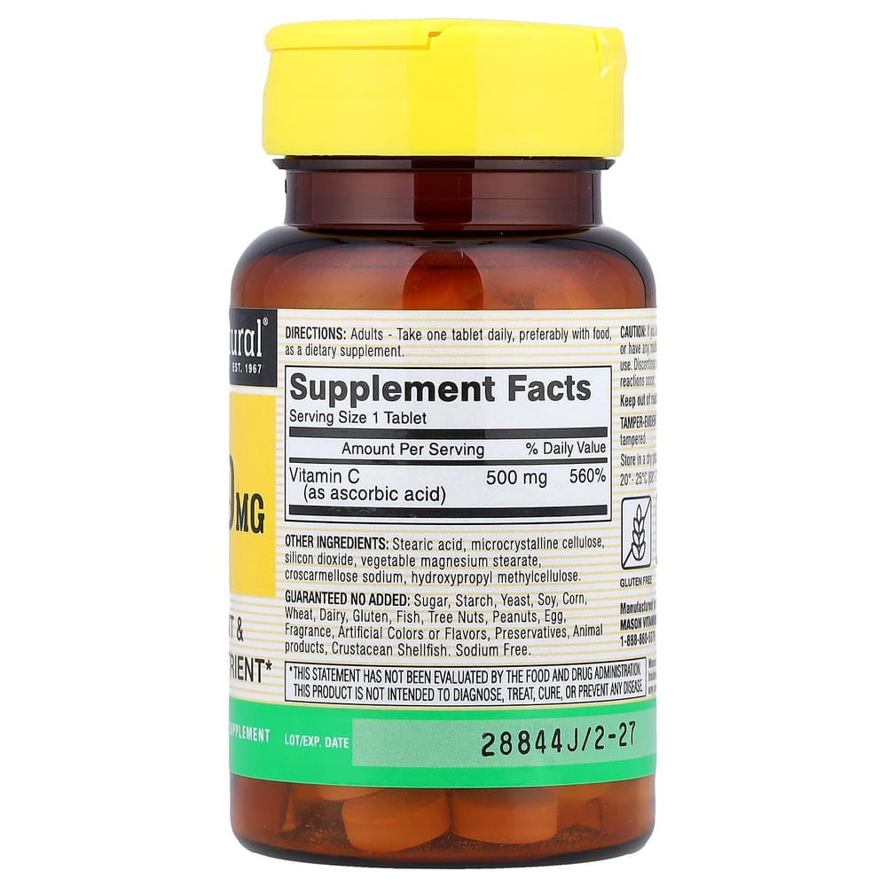 Mason Natural Vitamin C 500mg, 100 Tablets