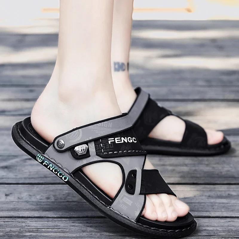 Leisure Beach Holiday Slippers Men Sandals Summer Male Shoes 2024 New Outdoor Sneakers Male Retro Comfortable Casual Sandal Mens