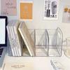 Acrylic Book Storage Rack with Box Portable Transparent Thicken Anti-slip Base Student Stationery Organizer Storage Home Items