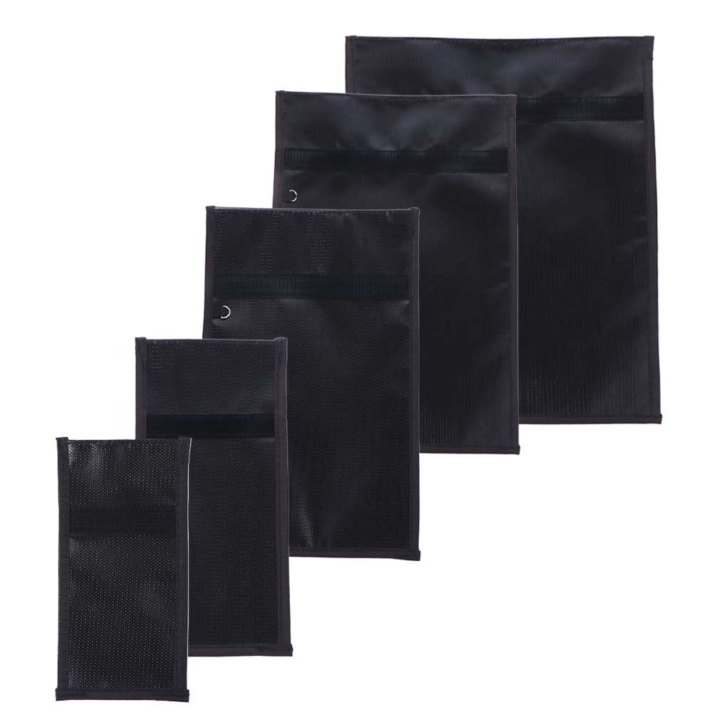 Waterproof RFID Signal Blocking Pouch Signal Blocker Black Signal Shielding Bag Document Bag Fireproof Faraday Pouch