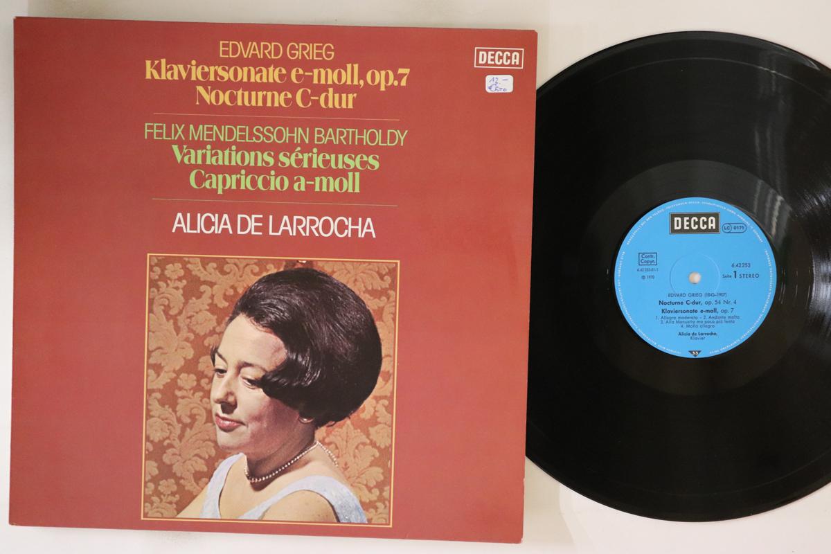 

LP Record ALICIA DE LARROCHA - Grieg Nocturne, Op. 54, No. 4 / Son 642253 DECCA Germany Classical Used