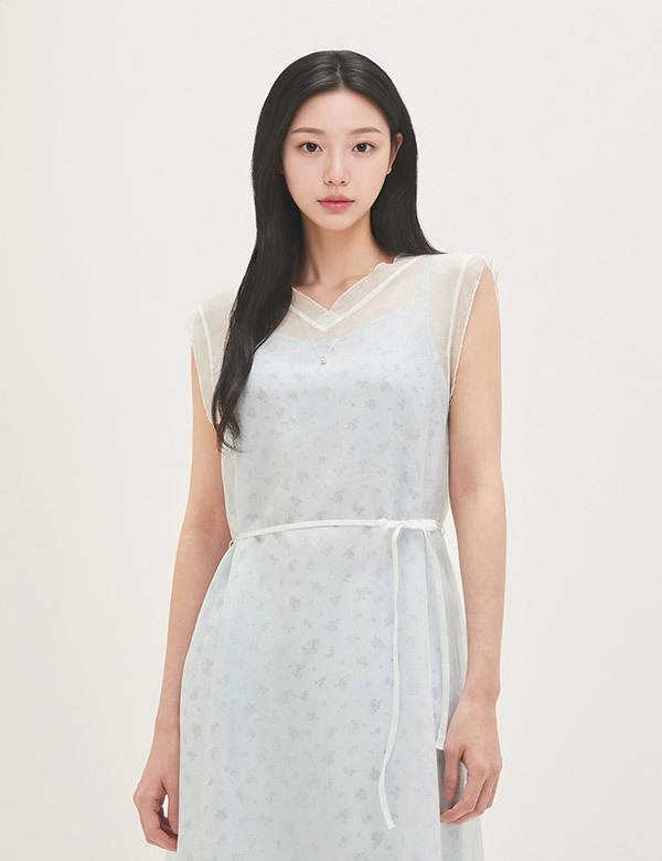 Roem See-Through Layered Long Dress Rmowg25R13
