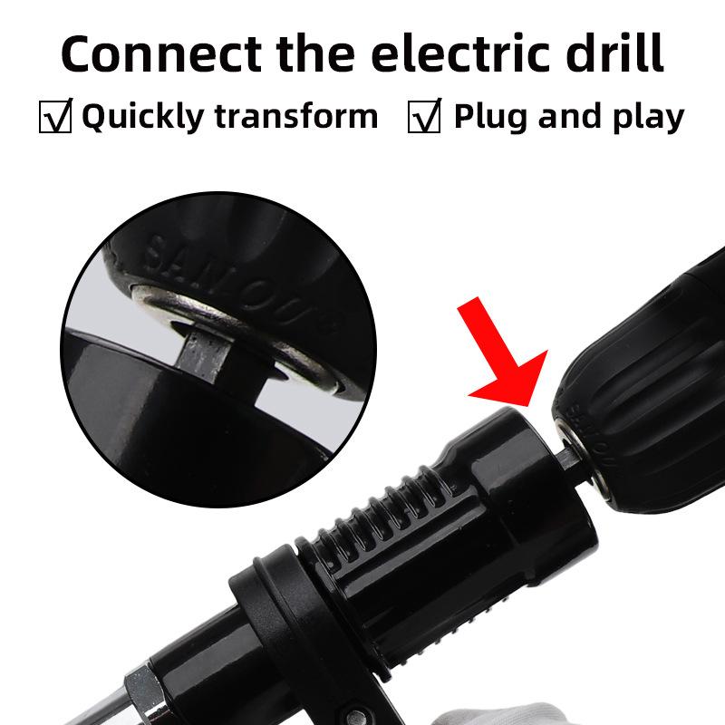 Rivet Gun Adapter Kit with Handle Grip Riveter Drill Attachment Riveting Hand Tool Insert Nut for Cordless Electric Power Drill