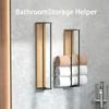 Wall-Mounted Towel Storage Rack - Space-Saving Vertical Bathroom Shelf with Sturdy Steel Frame & Wood Shelf, Modern Minimalist Suitable for Bathrooms