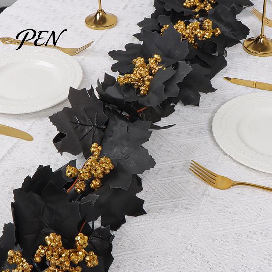 Fall Seasonal Decorations Halloween Artificial Maple Leaf Vine Decor, Wall Hanging Garland Durable Festive Ornaments for Party Scene, Spooky