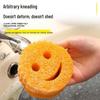 Douyin Smiley Magic Cleaning Sponge – Loofah-Style Honeycomb Kitchen Dish Sponge