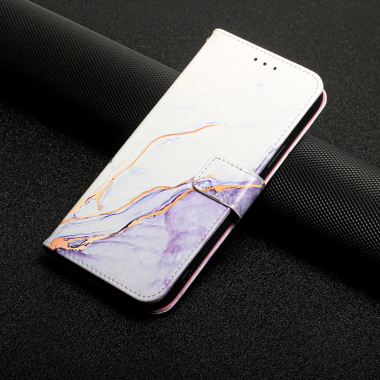 

Для Tecno Pop 6 Pro, Spark 9, Spark 8C, Pova Neo2, Pova 4, Camon 19... Мраморный узор, красочный узор, флип-подставка, кошелек, сумка для телефона, кожаный дизайн, чехол для карт Tecno Camon 19 Neo фиолетовый