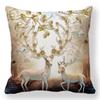 Creative Oil Painting Deer Horn Series Digital printing short plush pillow covers for car sofa office cushion cover home goods