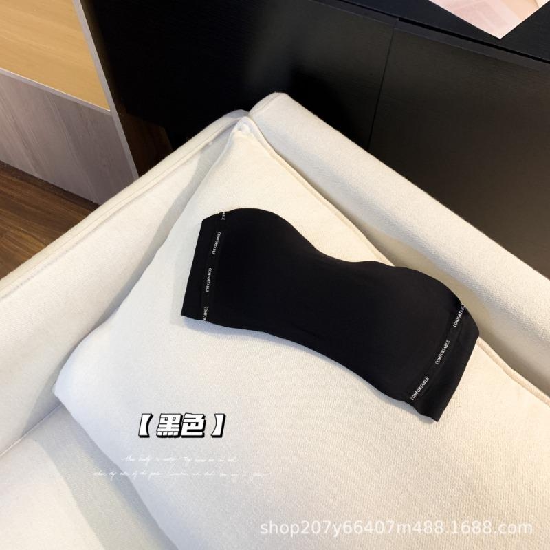 

Летнее бесшовное нижнее белье без бретелек женское собирающее нескользящее для маленькой груди показывает большую защиту от света косточки красивая спина тонкий бюстгальтер XL 38/85AB чёрный