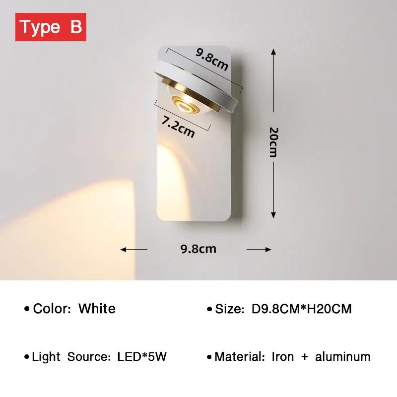 Modern LED Wall Lamp Rotatable Wall Light for Bedroom Living Room Indoor Wall Sconces Home Decoration Lighting Fixture