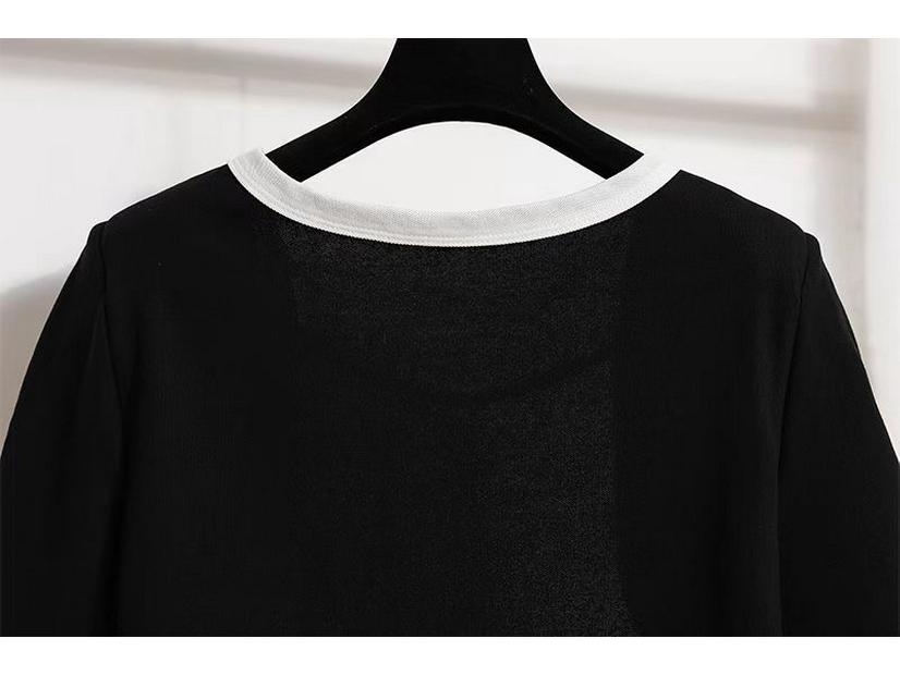 2023 Plus Size Women's Slimming Spaghetti Strap Dress & Cardigan Set