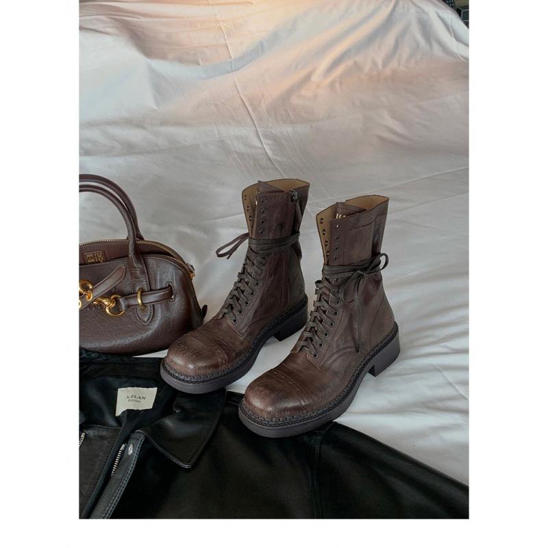 

Poland pictorial~ autumn and winter round head buckle with thick heel but knee-length knight boots 35