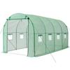Walk-in Tunnel Greenhouse, 4.48x1.97x1.97 M Hoop House Greenhouse Tunnel with Watering System, Plant Hot House with Steel Frame, PE Cover, Roll-Up