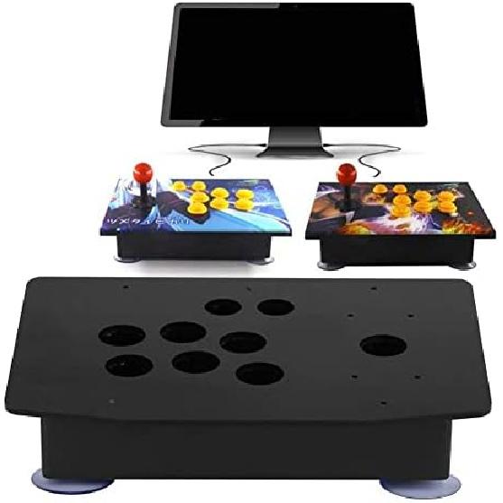 FTVOGUE DIY Arcade Panel Black Case DIY Set Kits Acrylic Panel and Inclined Cases Replacement for Arcade Game